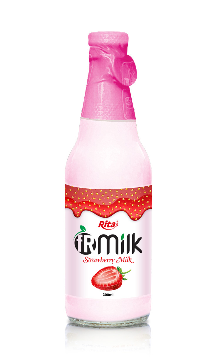 300ml Strawberry milk Glass bottle